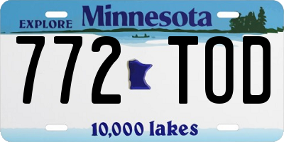 MN license plate 772TOD