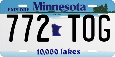 MN license plate 772TOG