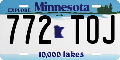 MN license plate 772TOJ