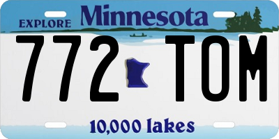 MN license plate 772TOM