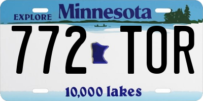 MN license plate 772TOR