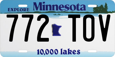 MN license plate 772TOV