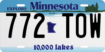 MN license plate 772TOW