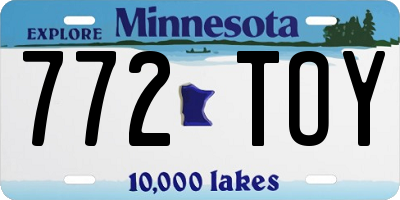 MN license plate 772TOY