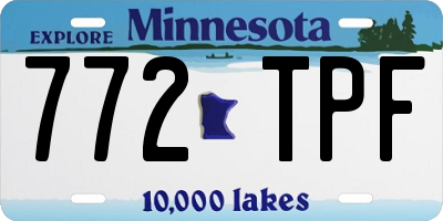 MN license plate 772TPF