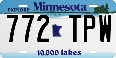MN license plate 772TPW
