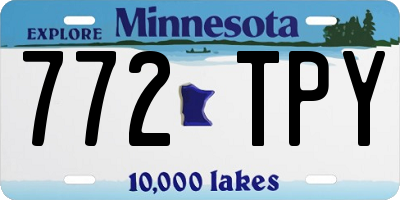 MN license plate 772TPY