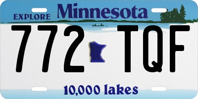 MN license plate 772TQF