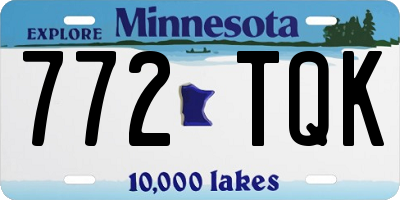 MN license plate 772TQK
