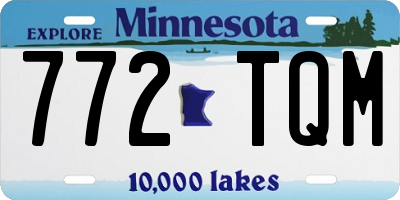 MN license plate 772TQM