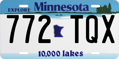 MN license plate 772TQX