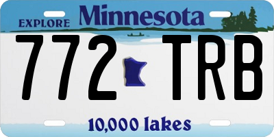 MN license plate 772TRB