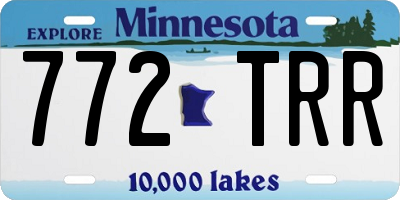 MN license plate 772TRR