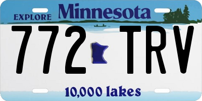 MN license plate 772TRV