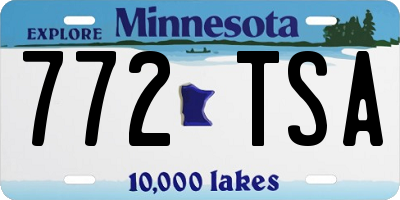 MN license plate 772TSA