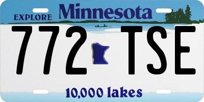 MN license plate 772TSE