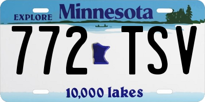 MN license plate 772TSV