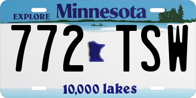 MN license plate 772TSW