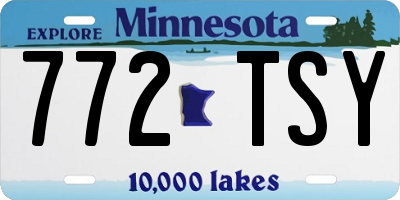 MN license plate 772TSY