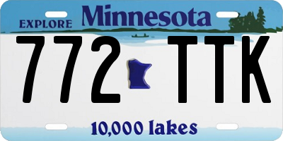 MN license plate 772TTK