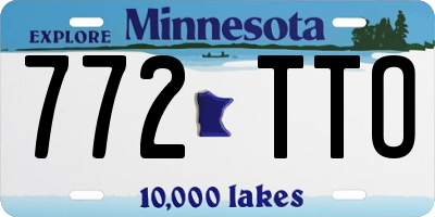 MN license plate 772TTO