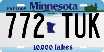 MN license plate 772TUK