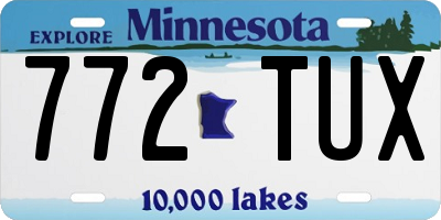 MN license plate 772TUX