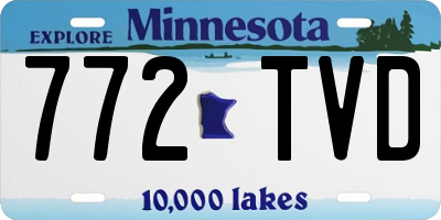 MN license plate 772TVD