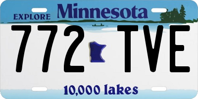 MN license plate 772TVE