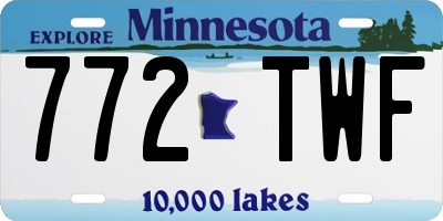 MN license plate 772TWF