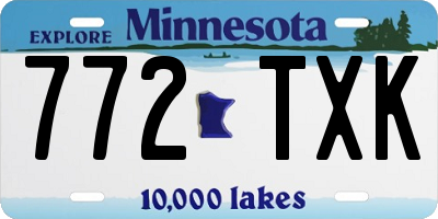 MN license plate 772TXK