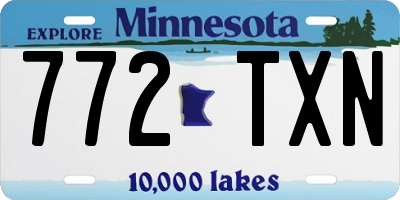 MN license plate 772TXN