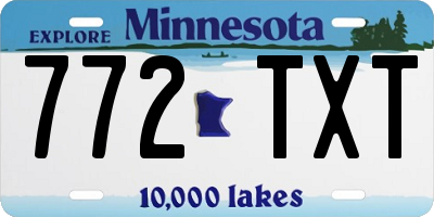 MN license plate 772TXT