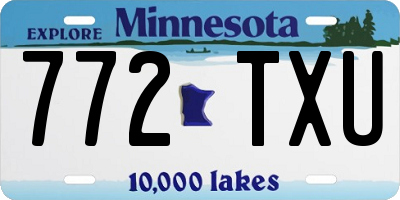 MN license plate 772TXU