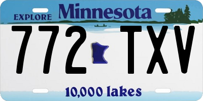 MN license plate 772TXV