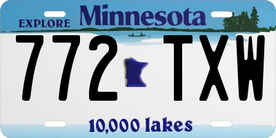 MN license plate 772TXW