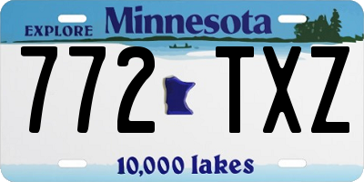 MN license plate 772TXZ