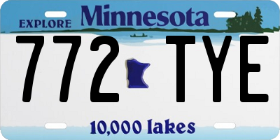 MN license plate 772TYE