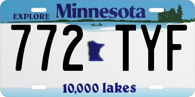 MN license plate 772TYF