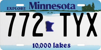 MN license plate 772TYX