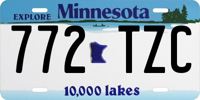 MN license plate 772TZC