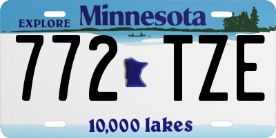 MN license plate 772TZE