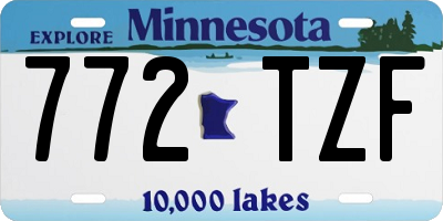 MN license plate 772TZF