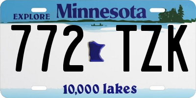 MN license plate 772TZK