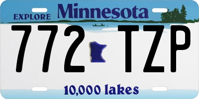 MN license plate 772TZP