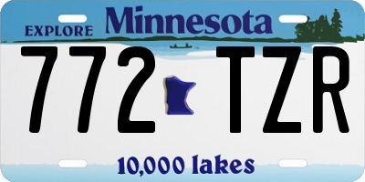 MN license plate 772TZR