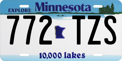 MN license plate 772TZS