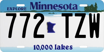 MN license plate 772TZW