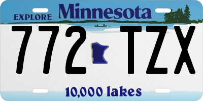 MN license plate 772TZX