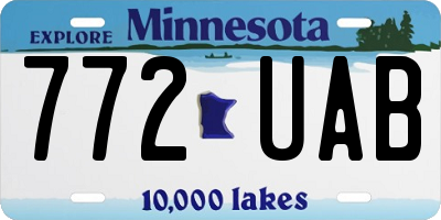 MN license plate 772UAB